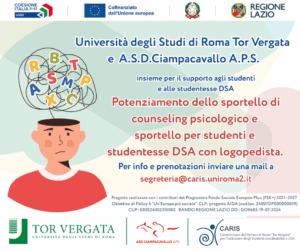 Potenziamento dello sportello di counseling psicologico e logopedico per studenti e studentesse con DSA