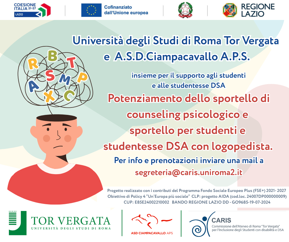 Potenziamento dello sportello di counseling psicologico e logopedico per studenti e studentesse con DSA